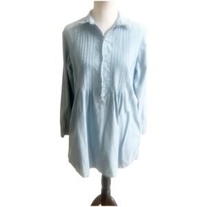 Denim & Supply Ralph Lauren Chambray Shirt Dress Sz XL Ruffled 3/4 Button Front